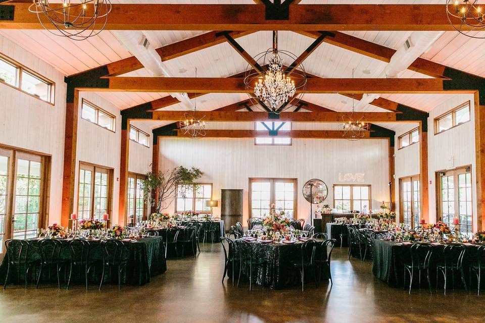 Dining hall inside Event Barn