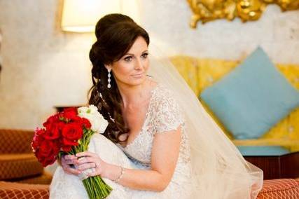 The bride with flowers