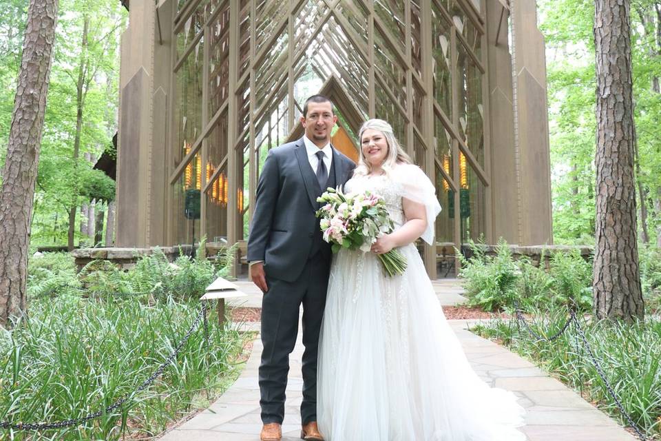 Beautiful couple at chapel