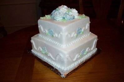 Homemade Marshmallow Fondant Cake with Edible Sugar Hydrangea accents