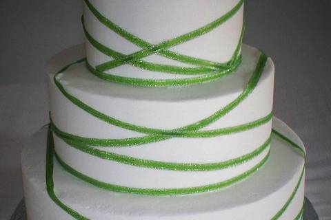 Green Apple Criss Cross Cake iced in buttercream~simply elegant and FUN!