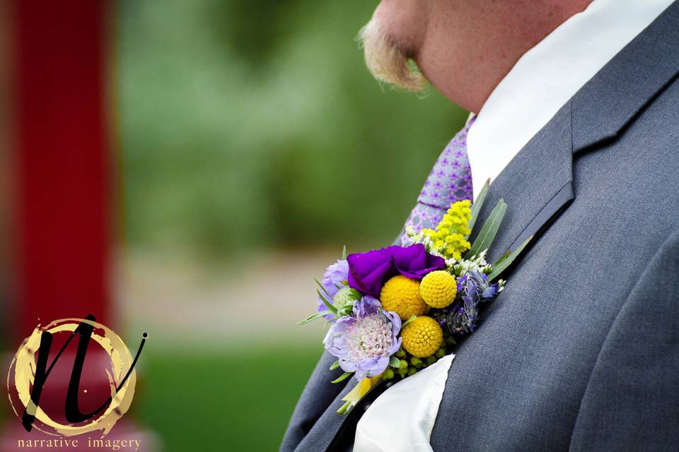 Wildflower Groom Boutonniere