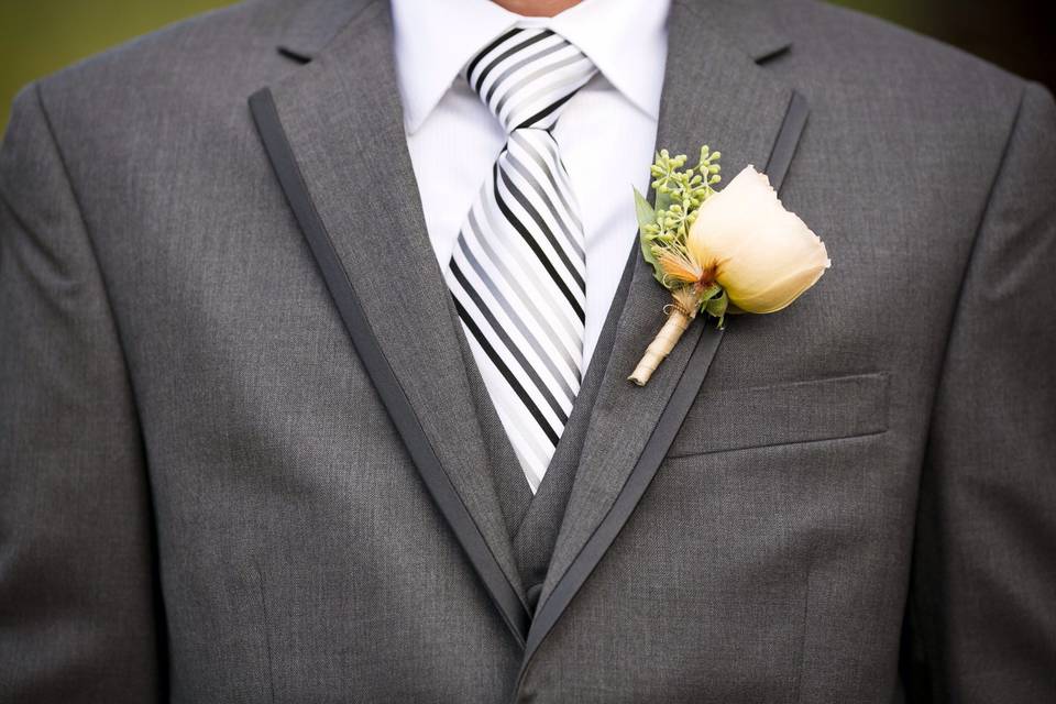 Groom Boutonniere with Fishing Flies