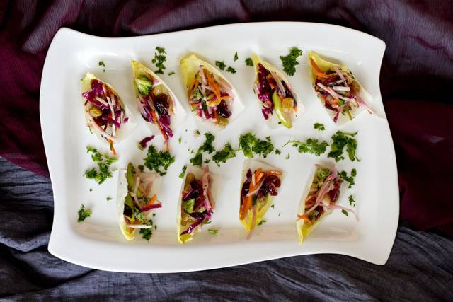 Endive boat w/Confetti Slaw & Citrus Vinaigrette