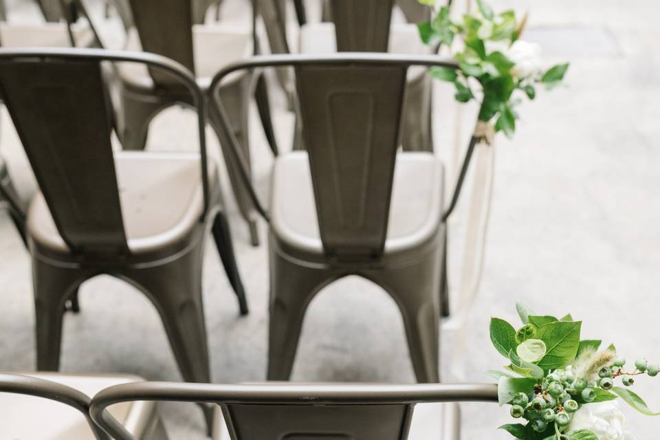 Aisle chair flowers