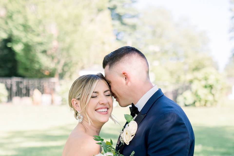 Bride and groom outdoor weddin