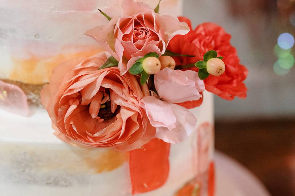 Pink and orange flowers