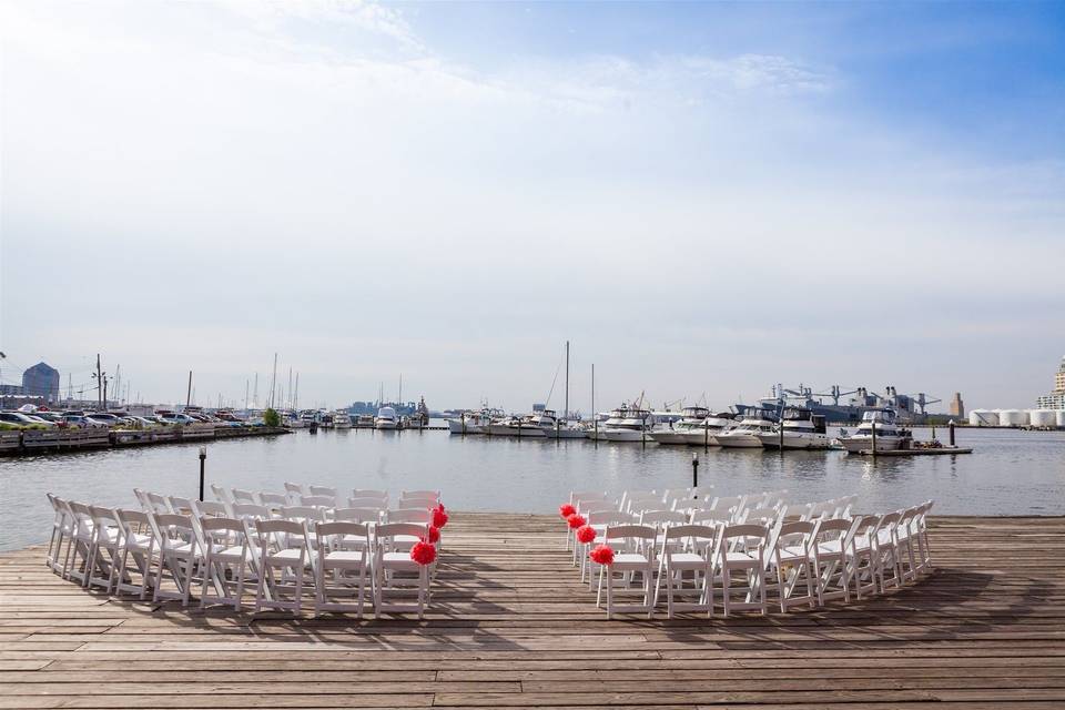 Outdoor wedding ceremony area