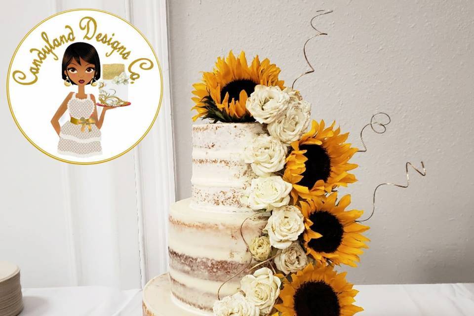 Sunflower wedding Cake