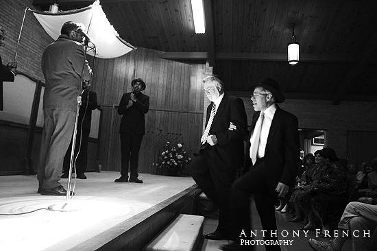 I am always intrigued by expressions. This Jewish ceremony certainly had a few. Make note of Ron going up the stairs... 