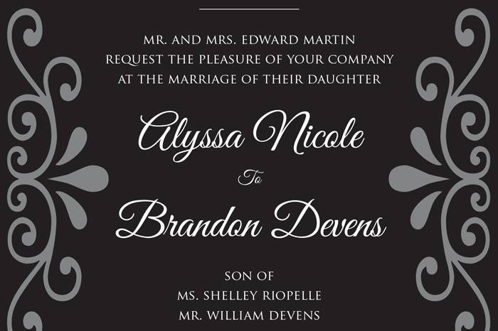 Alyssa & Brandon wedding invitations.