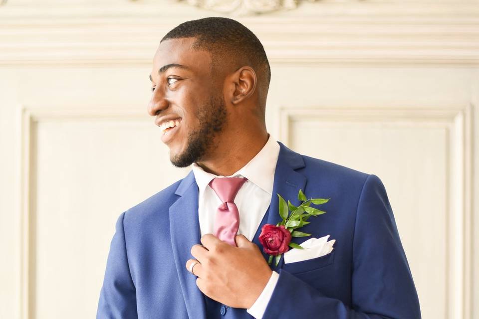 Groom portrait ballroom