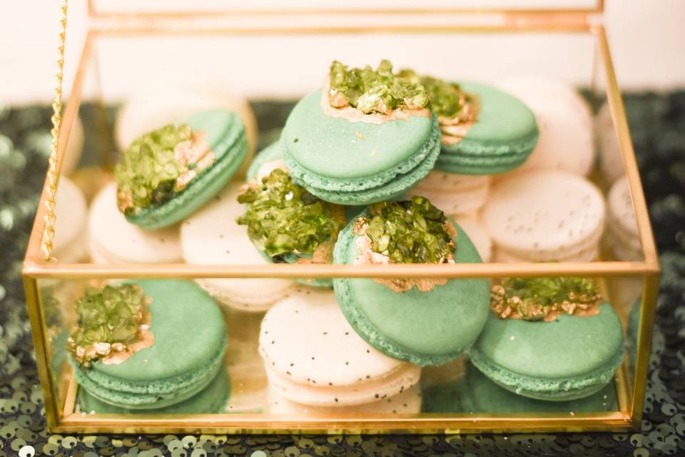 Reception emerald macaroons