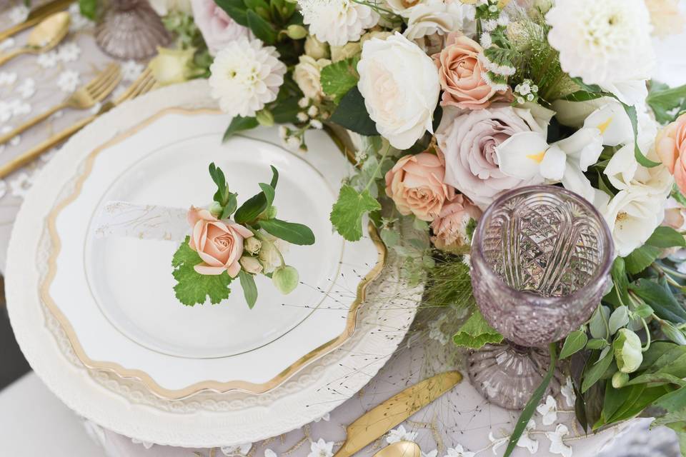 Reception floral flatware