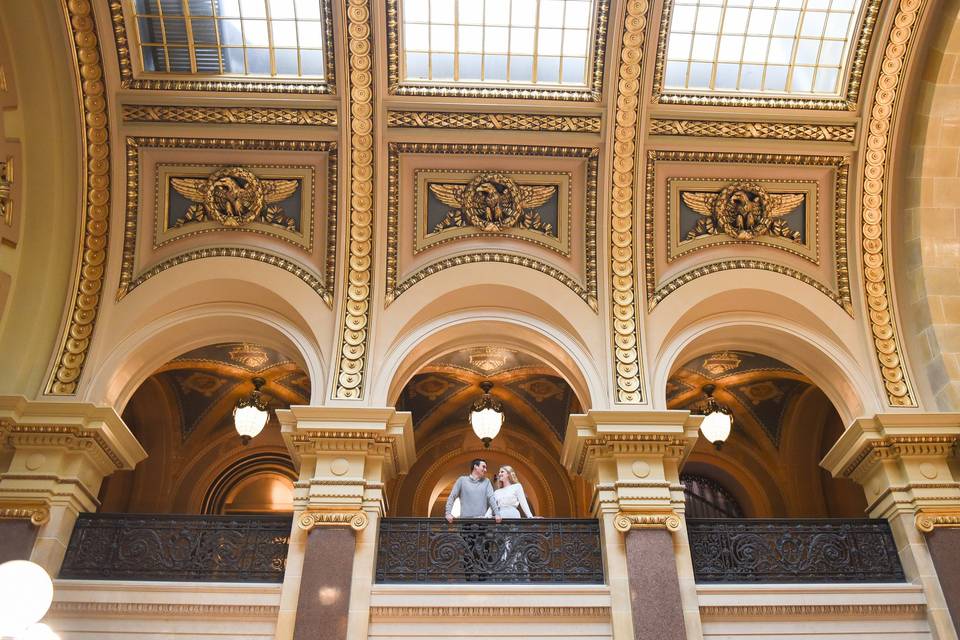 Capitol winter engagement