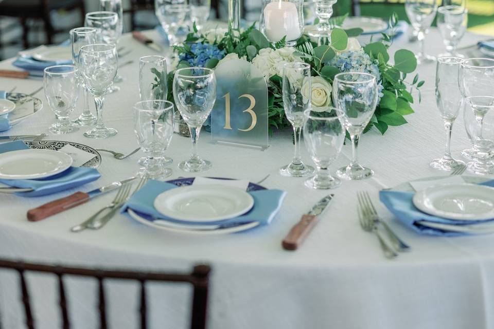 Blue and White wedding
