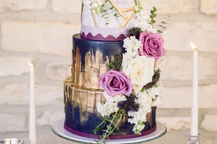 Vibrant purple cake