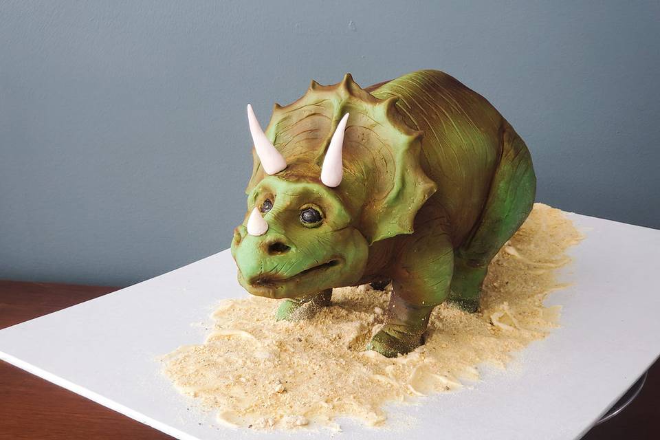 Dinosaur sculpted cake