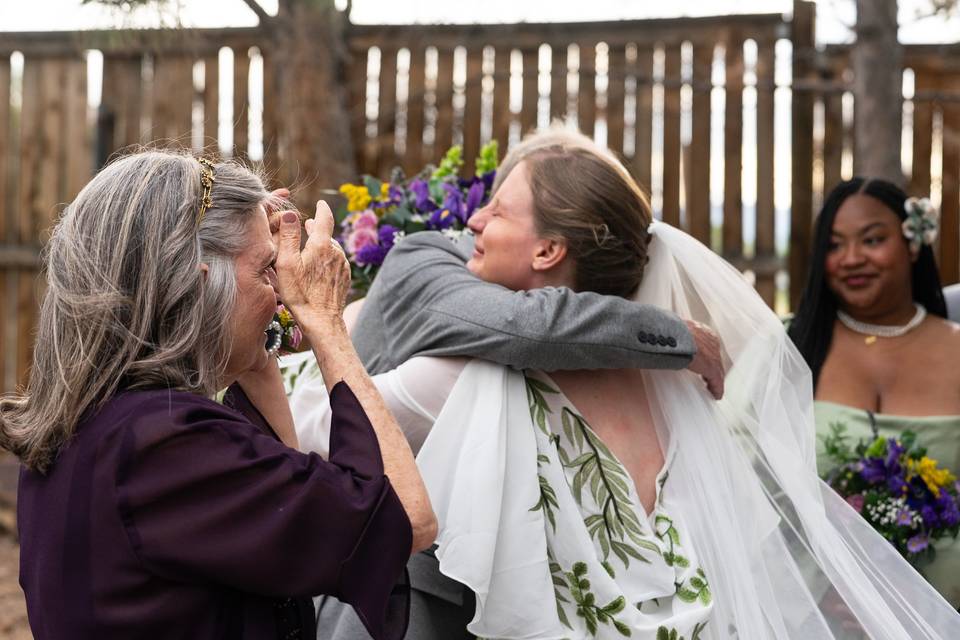 Post ceremony hug