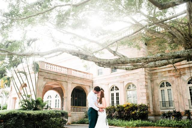 The happy couple outdoors