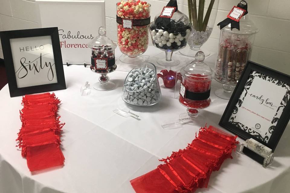 60th Birthday Party- Candy Table