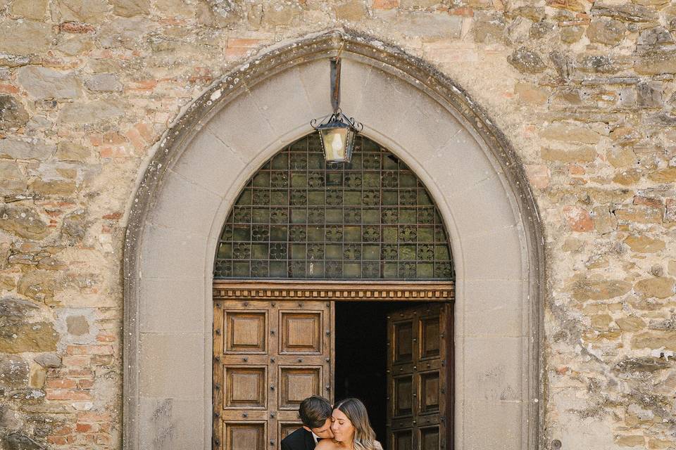 Bride and Groom in a Castle