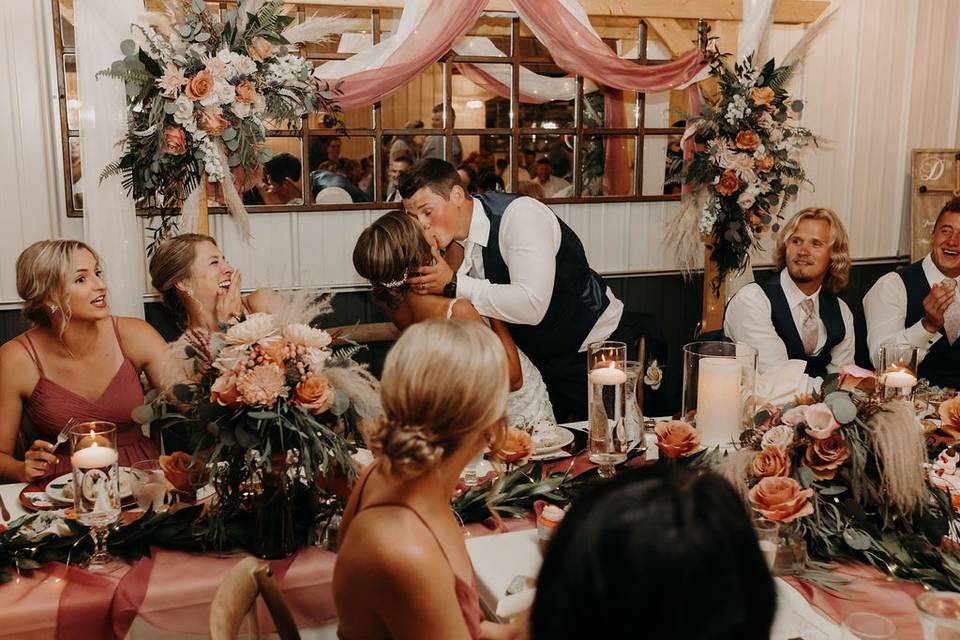 Head Table -  Mirror Backdrop