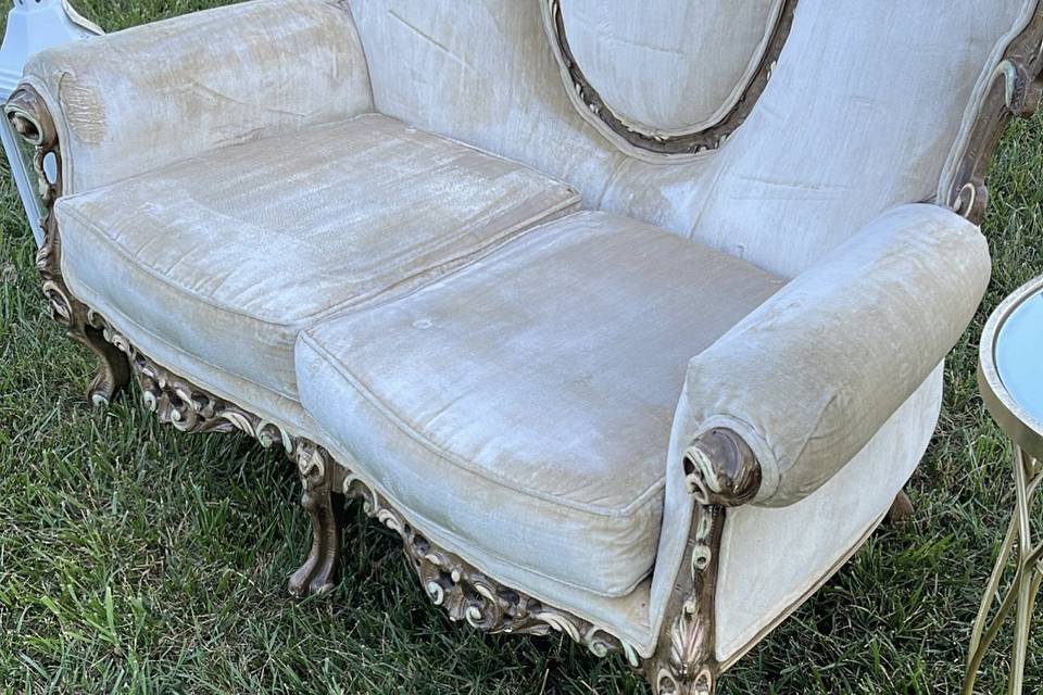 The roman champagne loveseat