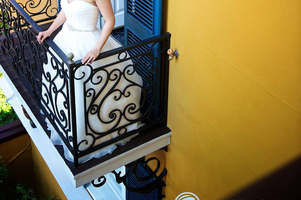 Bride on Balcony