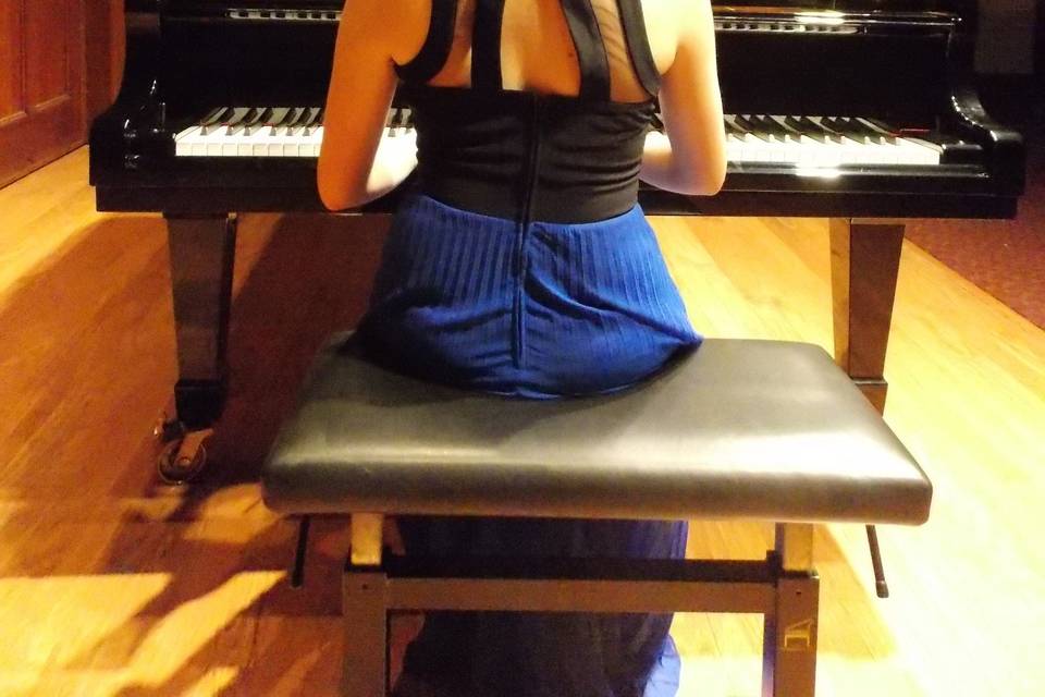 By the piano
