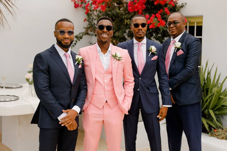 Groom and his friends