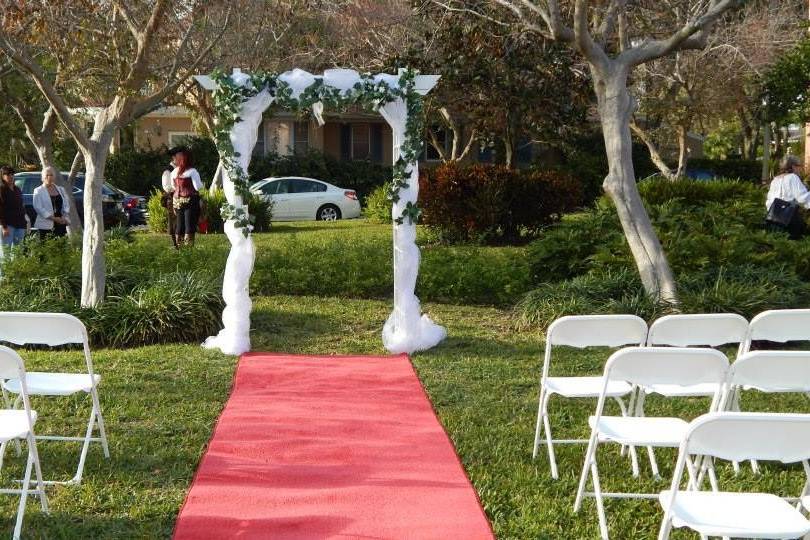 Wedding ceremony area set-up