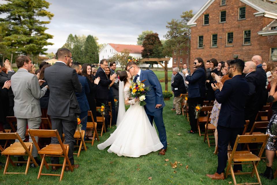 First Kiss Post Ceremony Aisle