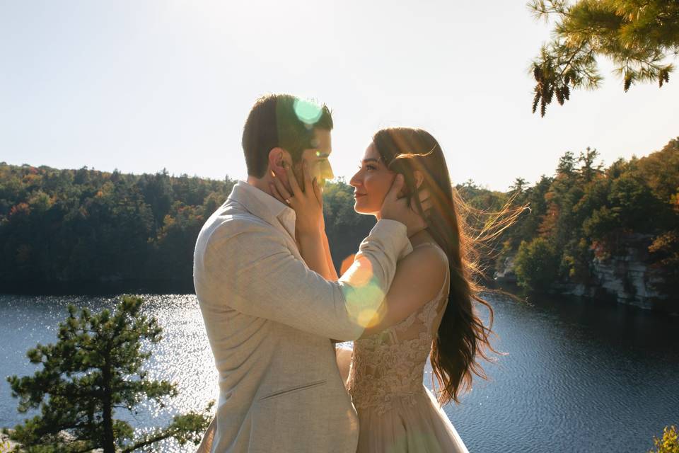 Couple on Mountain Top Lake