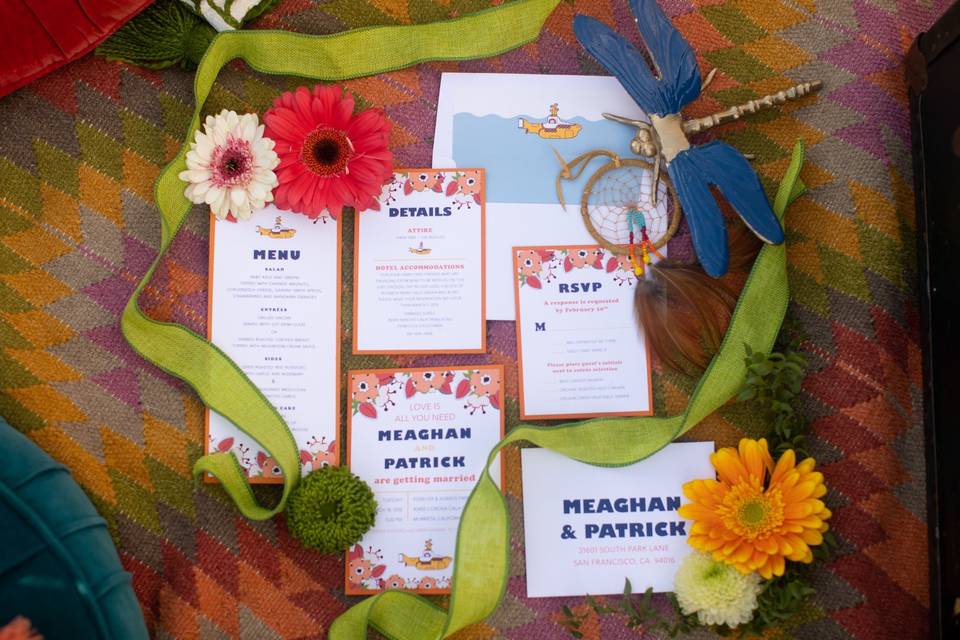 Beatles Themed Hippie Wedding