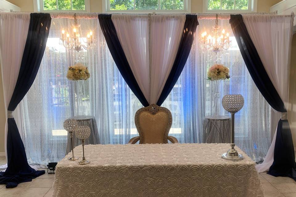 Sweetheart table backdrop