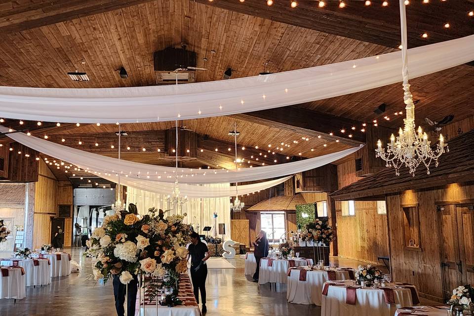 Draping and Chandeliers