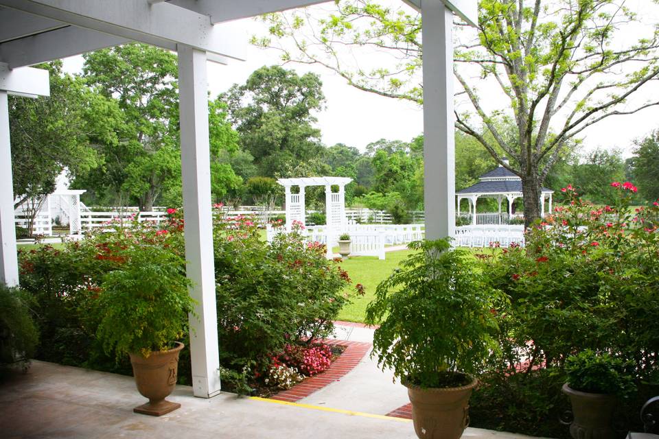 Gazebo set up from Porch