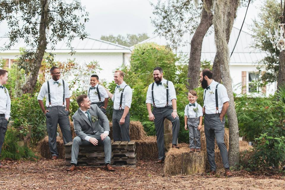 A picture with groomsmen
