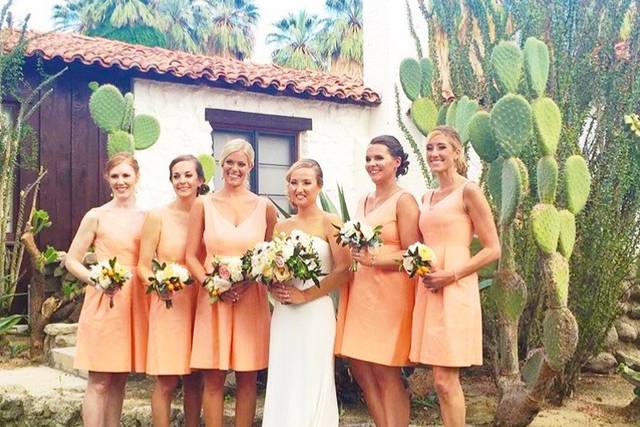 Bride and bridesmaids