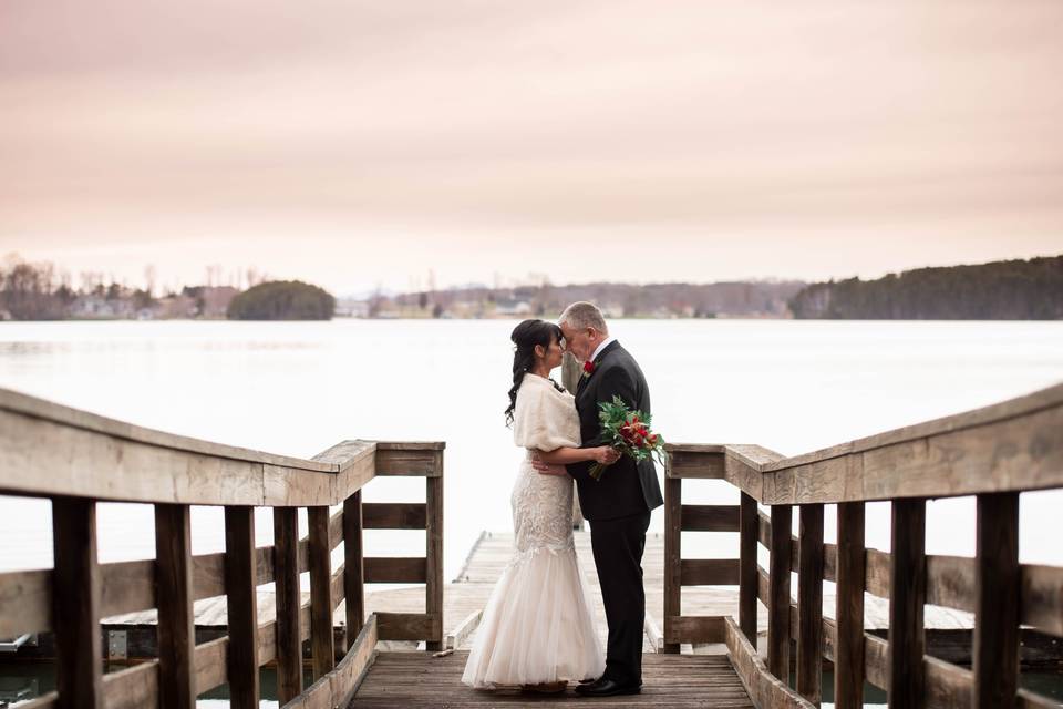 And intimate lake wedding