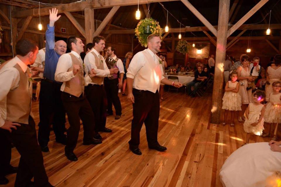 The groom with the groomsmen