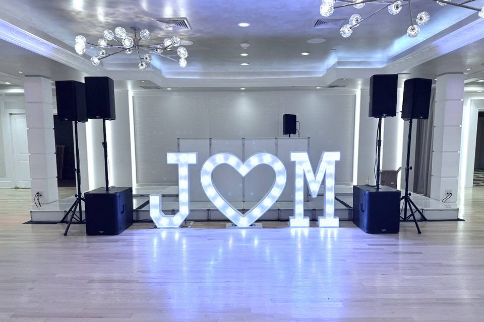 Marquee Initials with Heart