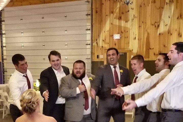 The bride with the groomsmen