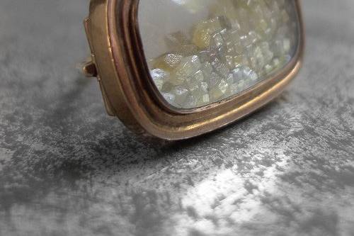 Necklace - Freshwater pearls, opal, aquamarine, antique locket