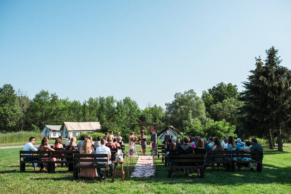 Outdoor wedding ceremony