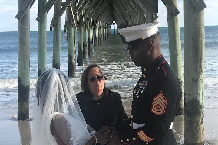 Winter wedding on the beach!