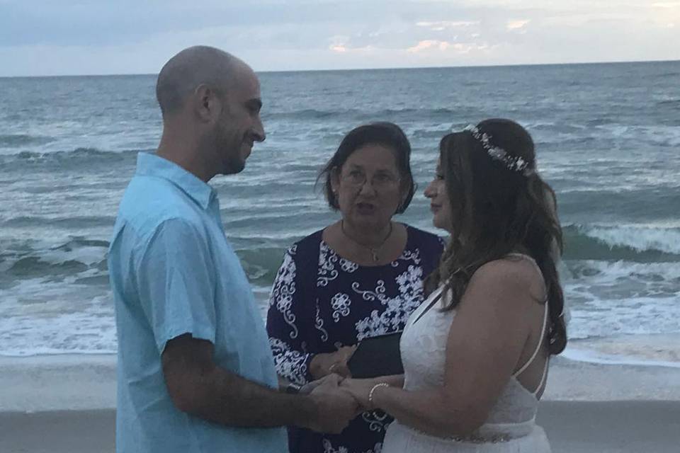 Sunrise beach wedding!