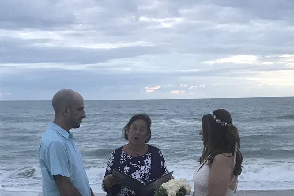 Sunrise beach wedding!