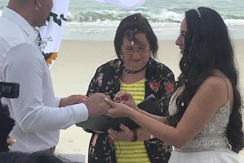 Beautiful family sand ceremony